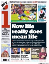 I Newspaper Newspaper Front Page (UK) for 19 February 2014