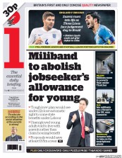 I Newspaper (UK) Newspaper Front Page for 19 June 2014