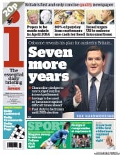 I Newspaper (UK) Newspaper Front Page for 1 October 2013