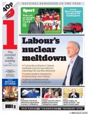 I Newspaper (UK) Newspaper Front Page for 1 October 2015