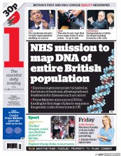 I Newspaper (UK) Newspaper Front Page for 1 August 2014
