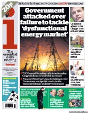 I Newspaper (UK) Newspaper Front Page for 21 October 2013