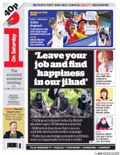 I Newspaper (UK) Newspaper Front Page for 21 June 2014