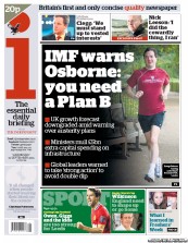 I Newspaper (UK) Newspaper Front Page for 21 September 2011