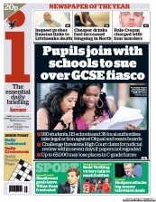 I Newspaper (UK) Newspaper Front Page for 21 September 2012