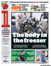 I Newspaper (UK) Newspaper Front Page for 22 October 2011