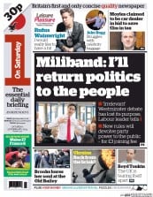 I Newspaper Newspaper Front Page (UK) for 22 February 2014