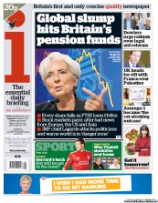I Newspaper (UK) Newspaper Front Page for 23 September 2011