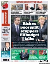 I Newspaper (UK) Newspaper Front Page for 24 November 2012