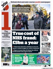 I Newspaper (UK) Newspaper Front Page for 24 March 2014