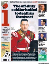 I Newspaper Newspaper Front Page (UK) for 24 May 2013