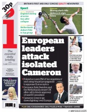 I Newspaper (UK) Newspaper Front Page for 24 June 2014