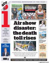 I Newspaper (UK) Newspaper Front Page for 24 August 2015