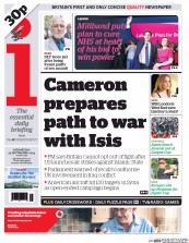 I Newspaper Newspaper Front Page (UK) for 24 September 2014