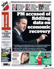 I Newspaper (UK) Newspaper Front Page for 25 January 2014