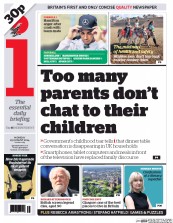 I Newspaper (UK) Newspaper Front Page for 25 August 2014