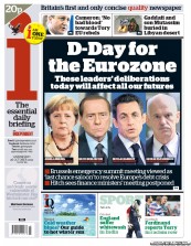 I Newspaper (UK) Newspaper Front Page for 26 October 2011