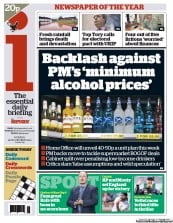 I Newspaper (UK) Newspaper Front Page for 26 November 2012