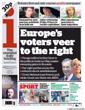 I Newspaper (UK) Newspaper Front Page for 26 May 2014