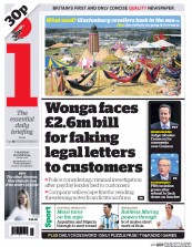 I Newspaper (UK) Newspaper Front Page for 26 June 2014