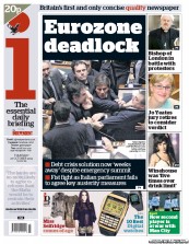 I Newspaper (UK) Newspaper Front Page for 27 October 2011