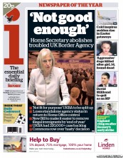 I Newspaper (UK) Newspaper Front Page for 27 March 2013