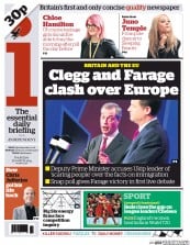 I Newspaper Newspaper Front Page (UK) for 27 March 2014