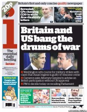 I Newspaper Newspaper Front Page (UK) for 27 August 2013