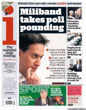 I Newspaper (UK) Newspaper Front Page for 27 September 2011