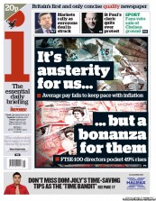 I Newspaper (UK) Newspaper Front Page for 28 October 2011