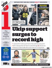 I Newspaper (UK) Newspaper Front Page for 28 October 2014