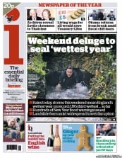 I Newspaper (UK) Newspaper Front Page for 28 December 2012