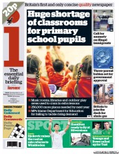 I Newspaper (UK) Newspaper Front Page for 28 June 2013