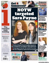 I Newspaper Newspaper Front Page (UK) for 29 July 2011