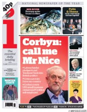 I Newspaper (UK) Newspaper Front Page for 29 September 2015