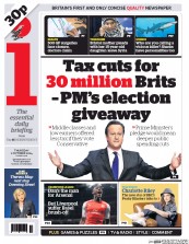 I Newspaper (UK) Newspaper Front Page for 2 October 2014