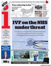 I Newspaper (UK) Newspaper Front Page for 2 November 2015
