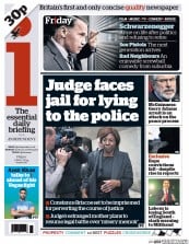 I Newspaper (UK) Newspaper Front Page for 2 May 2014