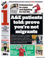 I Newspaper (UK) Newspaper Front Page for 30 December 2013