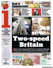 I Newspaper (UK) Newspaper Front Page for 30 September 2011