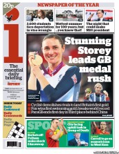 I Newspaper (UK) Newspaper Front Page for 31 August 2012