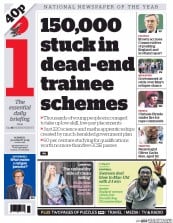 I Newspaper (UK) Newspaper Front Page for 31 August 2015