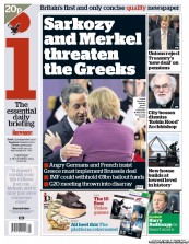I Newspaper (UK) Newspaper Front Page for 3 November 2011