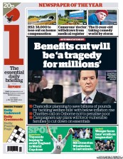 I Newspaper (UK) Newspaper Front Page for 3 December 2012