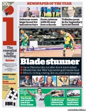 I Newspaper (UK) Newspaper Front Page for 3 September 2012