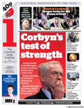 I Newspaper (UK) Newspaper Front Page for 5 January 2016