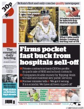 I Newspaper (UK) Newspaper Front Page for 5 June 2014
