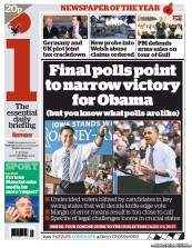 I Newspaper (UK) Newspaper Front Page for 6 November 2012