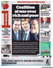 I Newspaper (UK) Newspaper Front Page for 6 April 2013
