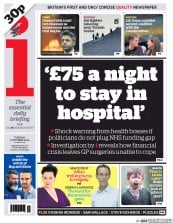 I Newspaper (UK) Newspaper Front Page for 7 October 2014